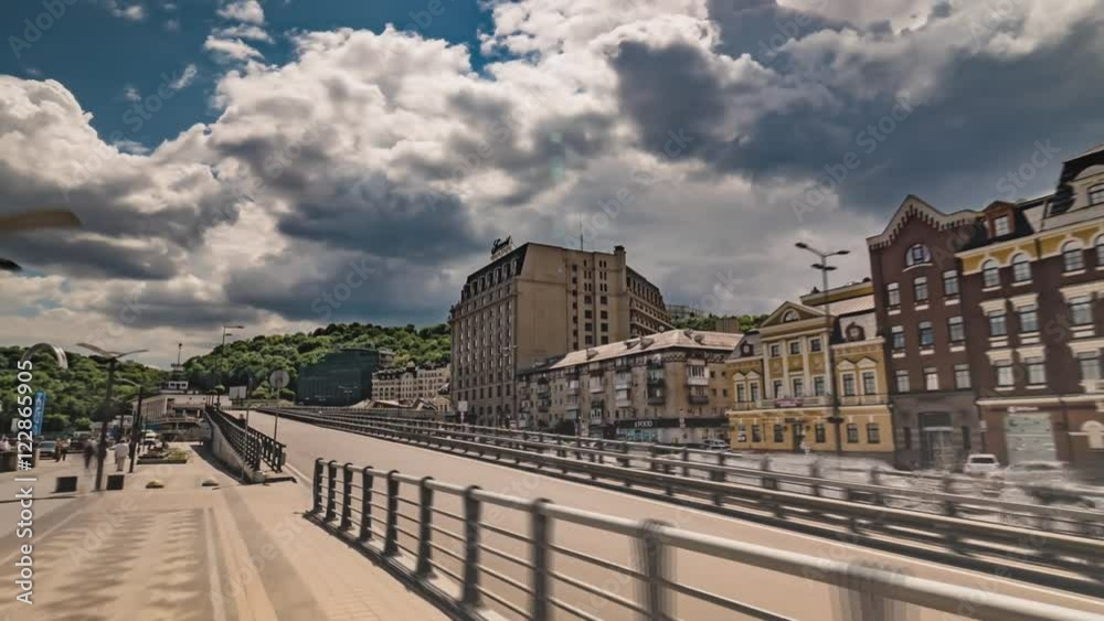 Kiev Motion Timelapse. Kiev. Podolsk District Kiev Motion Timelapse. Kiev. Podolsk District