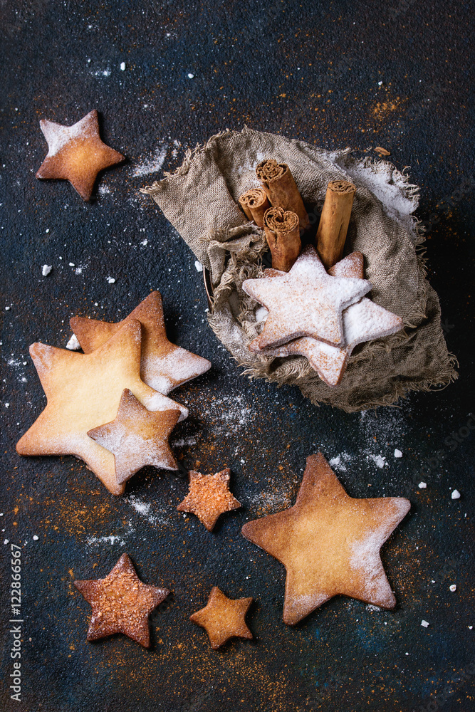 Shortbread star shape sugar cookies