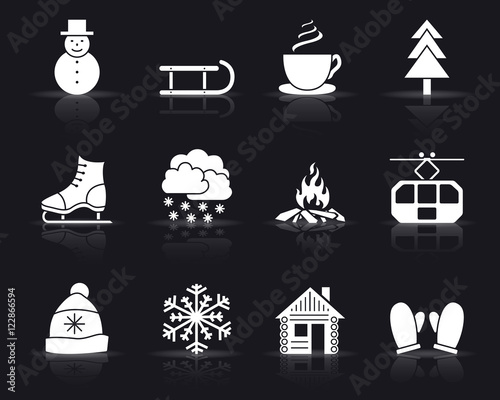 Winter  Iconset - Weiß (Schatten)