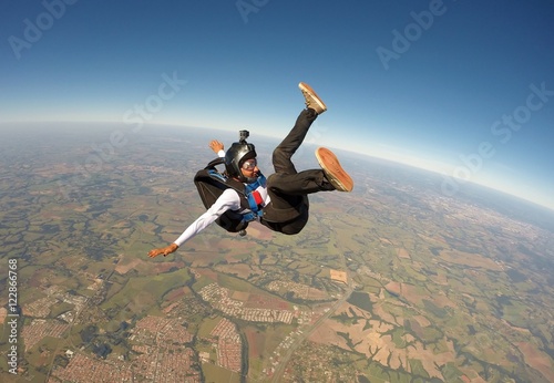 Skydiving crazy woman