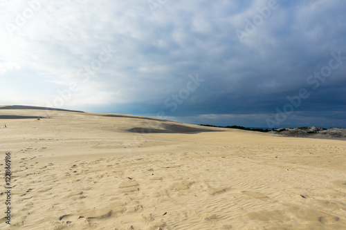 Sand dunes near a sea shore