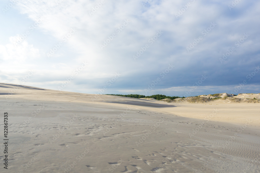 Sand dunes near a sea shore