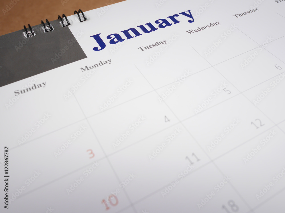 January on calendar page 2 January on calendar page 2