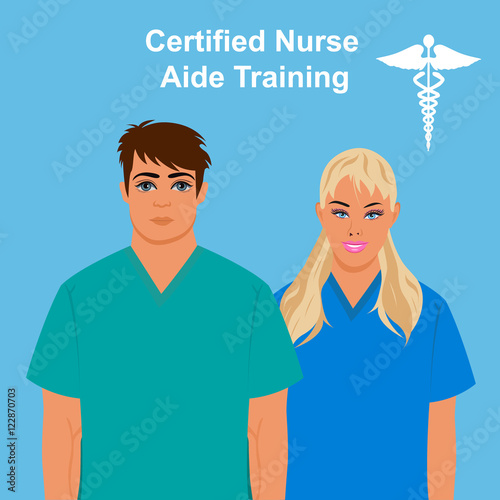 Certified  nurse aide training concept, vector illustration