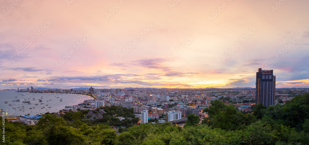 Scenic view of Pattaya city in Thailand