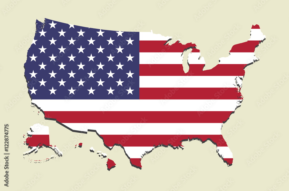USA map flag USA map flag