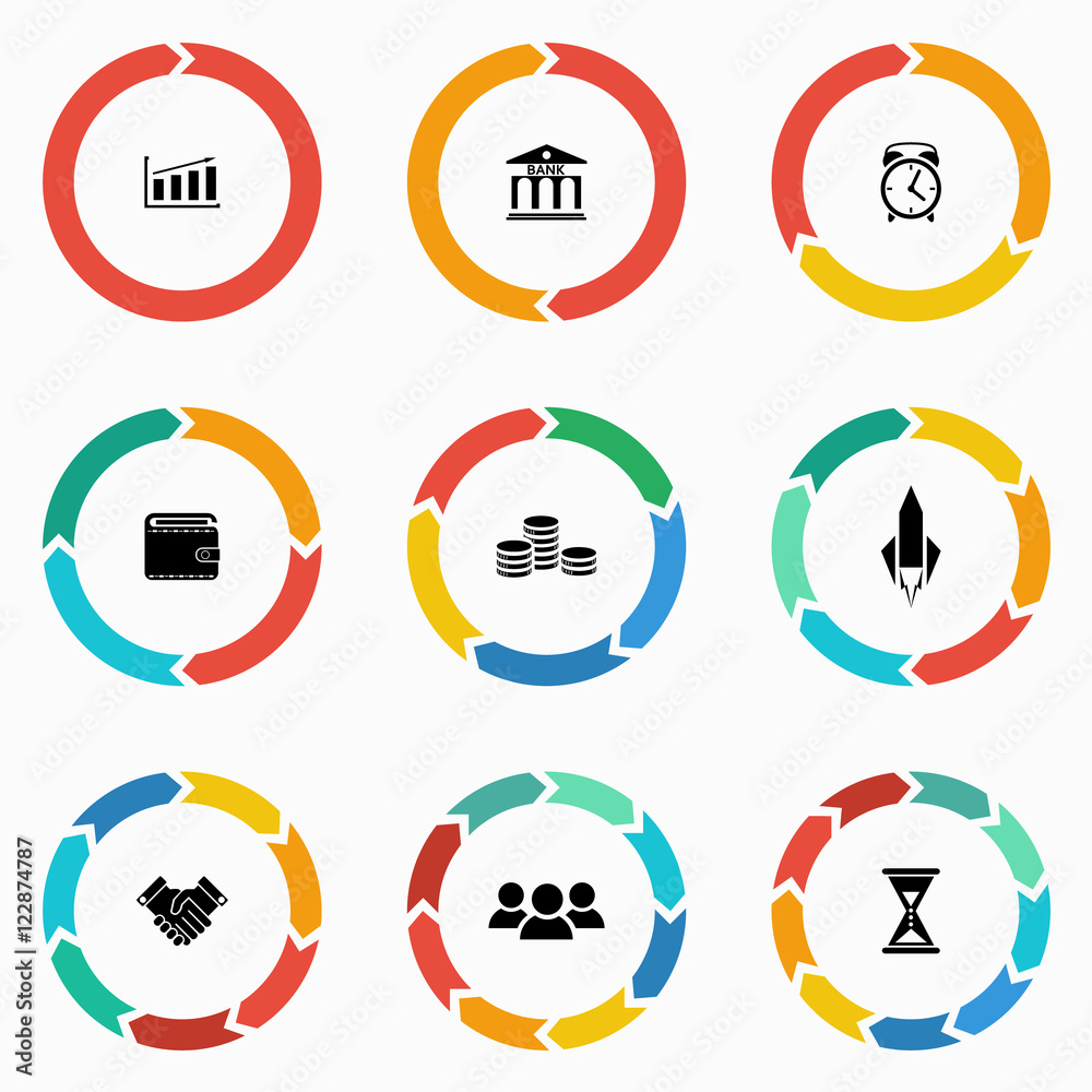 Circle arrows for infographic and startup business icon