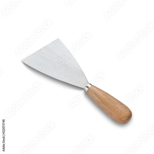 metal spatula with clipping path isolated on white background wi