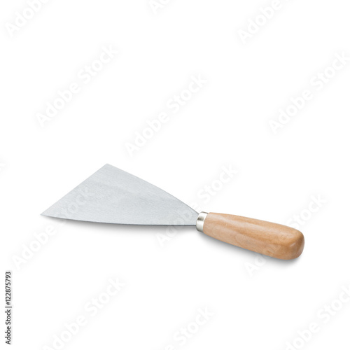 metal spatula with clipping path isolated on white background wi