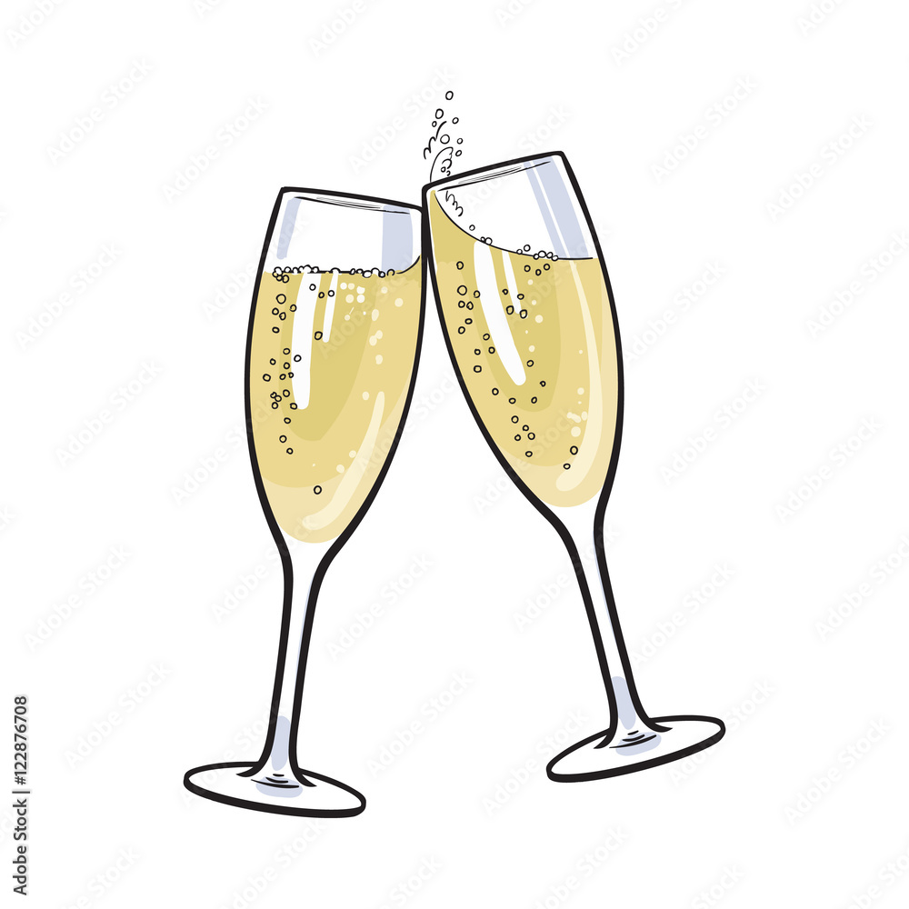 Premium Vector  Pair of champagne glasses isolated