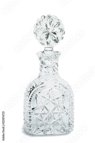 crystal decanter on a white background