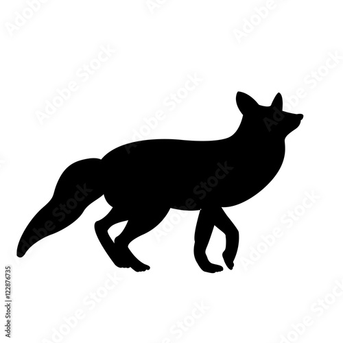 red fox vector illustration black silhouette