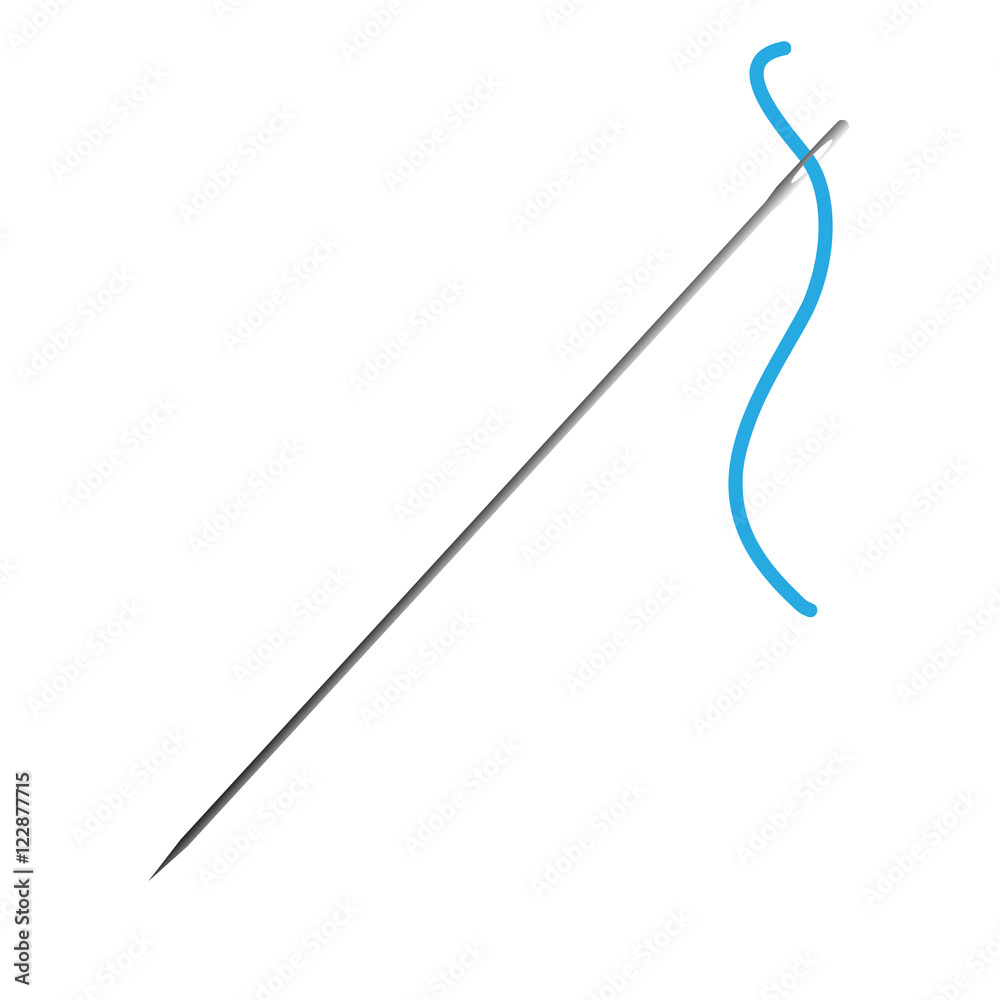 sewing needle with blue thread vector illustration sewing needle with blue thread vector illustration