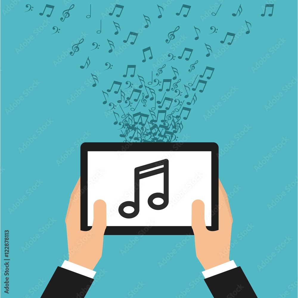 mobile music commerce online vector illustration design mobile music commerce online vector illustration design