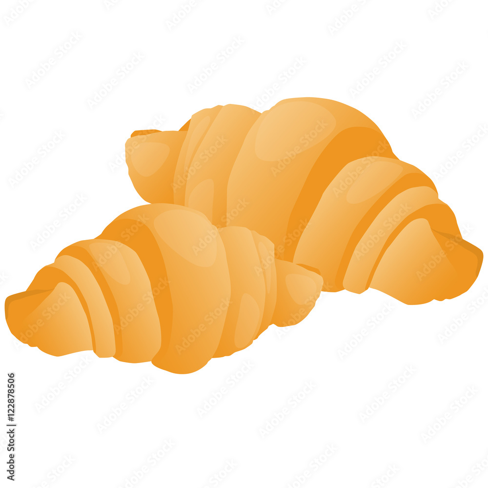 pair of sweet tasty fresh french croissants vector illustration pair of sweet tasty fresh french croissants vector illustration