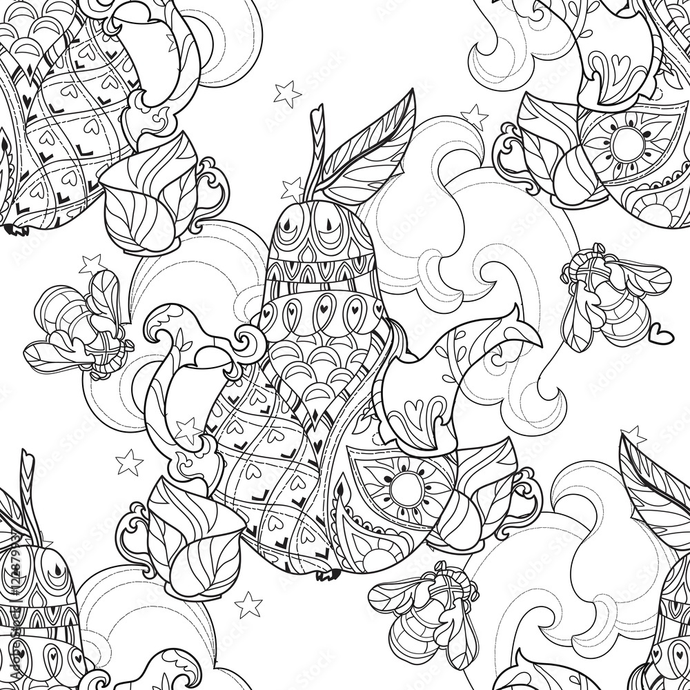 Honey pear doodle and bees Honey pear doodle and bees