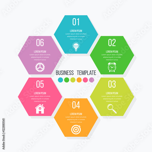 Vector illustration infographics six options.