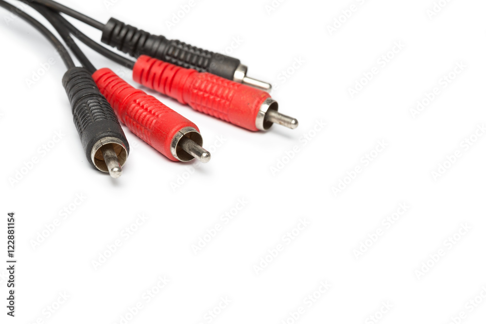 Audio and video jacks isolated on white Audio and video jacks isolated on white