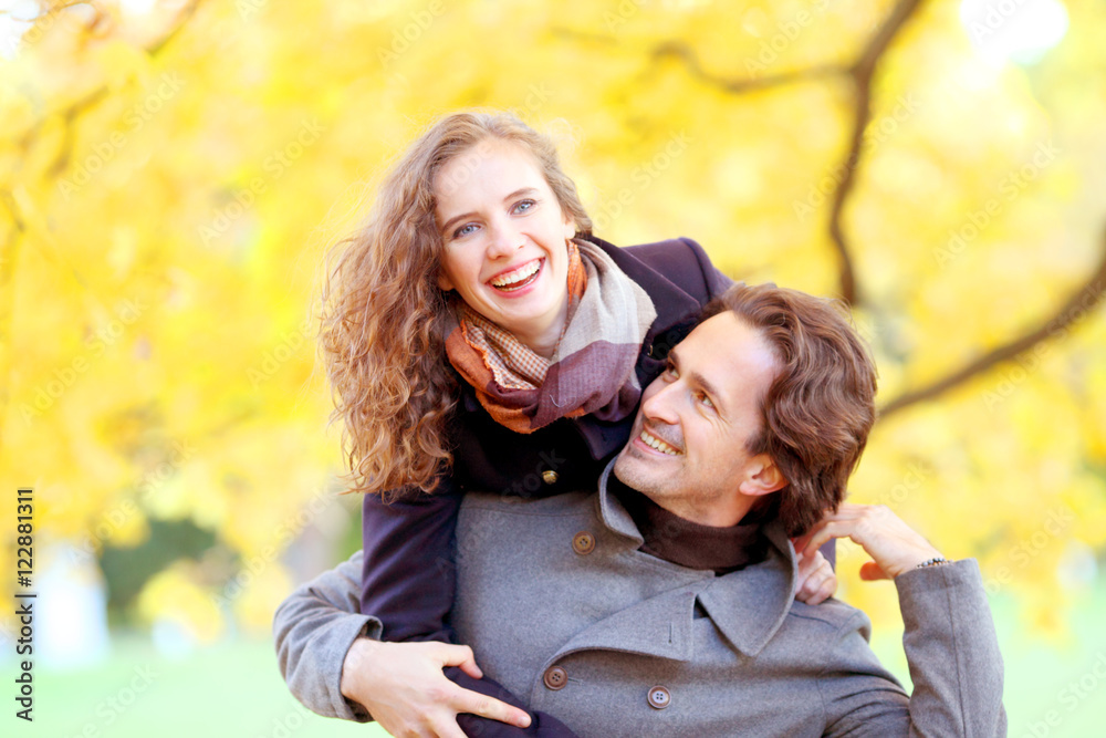 Couple in autumn park Couple in autumn park