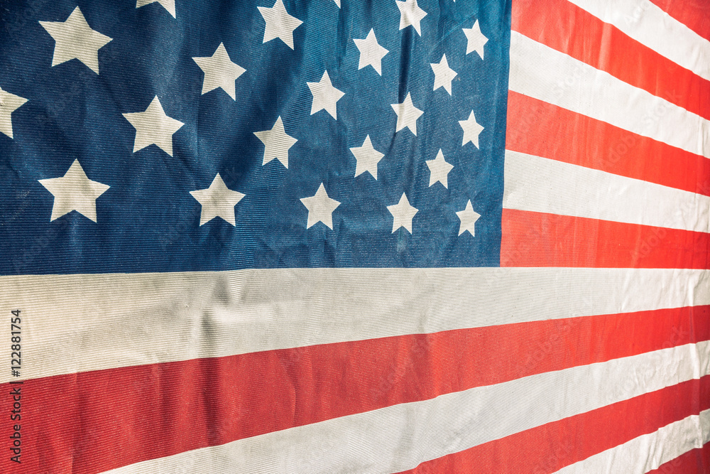Closeup of ruffled American flag Closeup of ruffled American flag