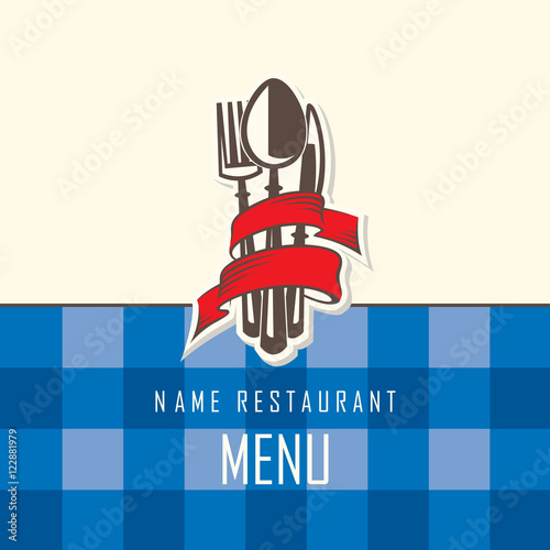 restaurant menu design with fork, spoon and knife