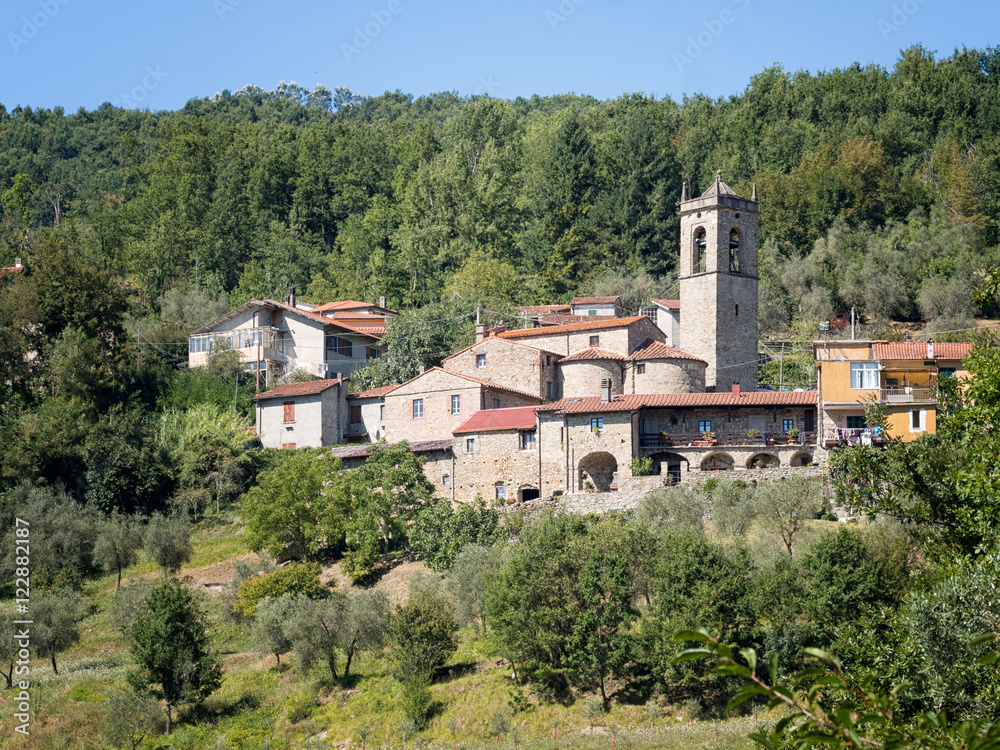 Alebbio - typical scenic small village in north Tuscany, Italy.