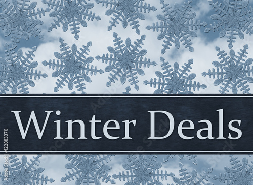 Blue Snowflake Background with Winter Deals Message