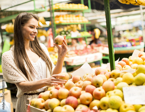 Young woman at market