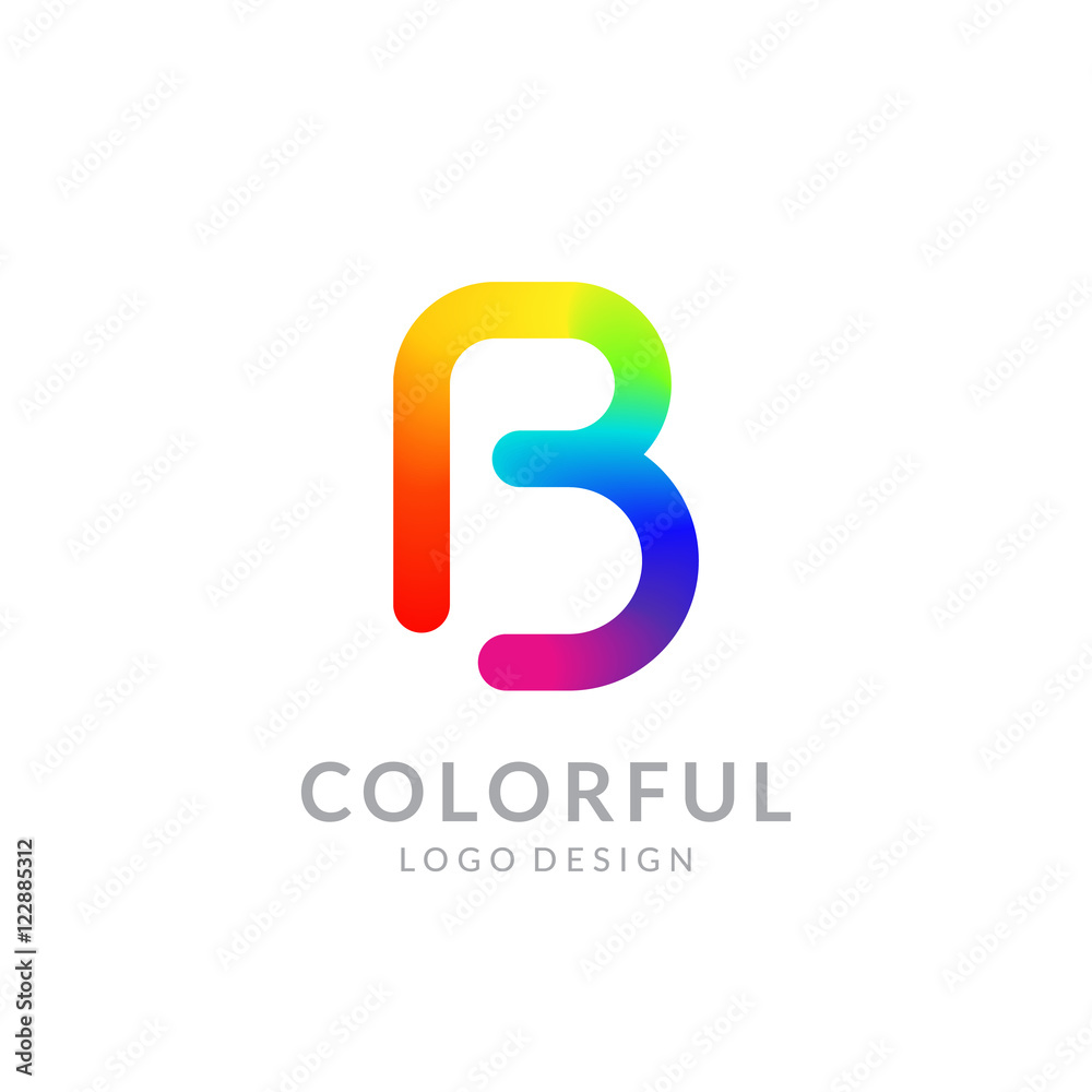 Colorful logo design. Preview on a smartphone. Letter Colorful logo design. Preview on a smartphone. Letter