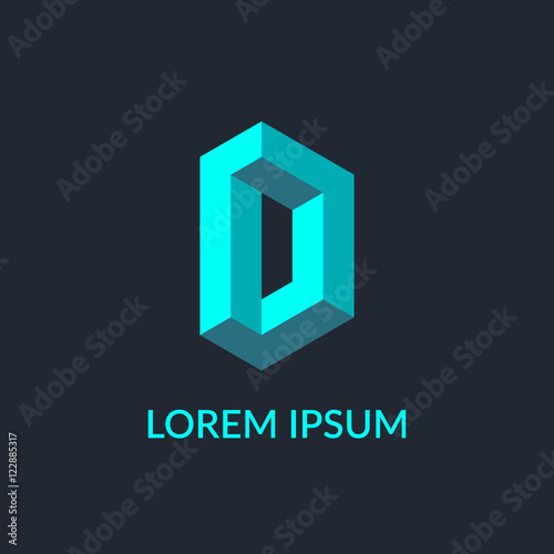 Letter "D" isometric logo design. Eps10 vector illustration.