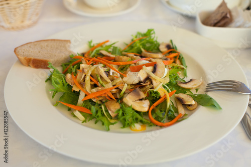 Plate with green salad