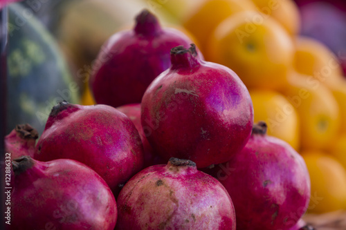 Group of pomegranates