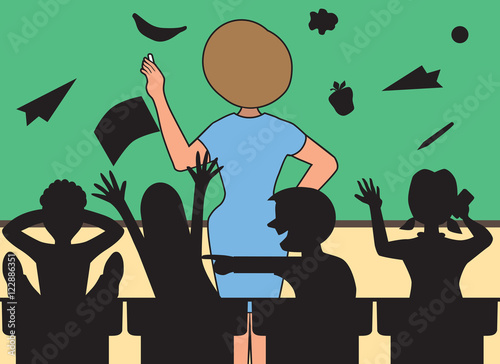 Teacher At Blackboard
