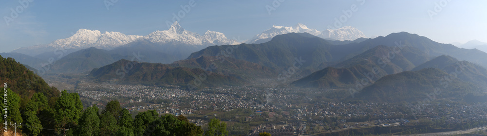 Himalaya Front from Sarangkot in Nepal