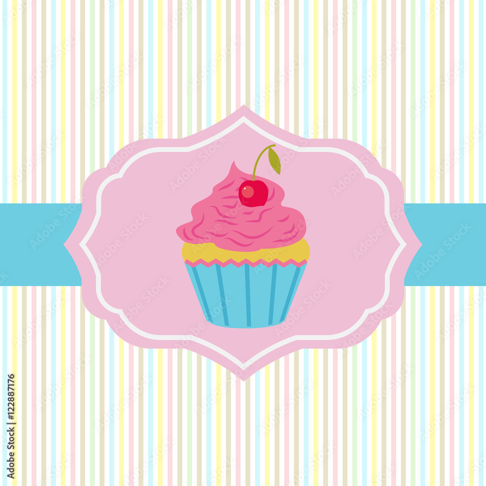 Vector card with cake shop topic. Vector card with cake shop topic.