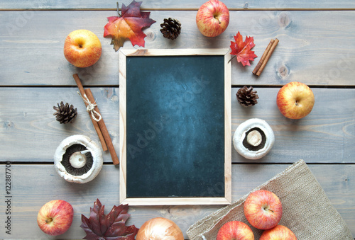 Autumn background chalkboard