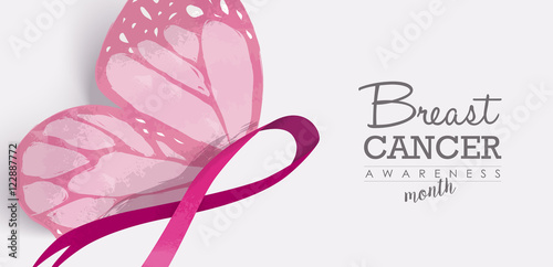 Breast cancer butterfly for social media header