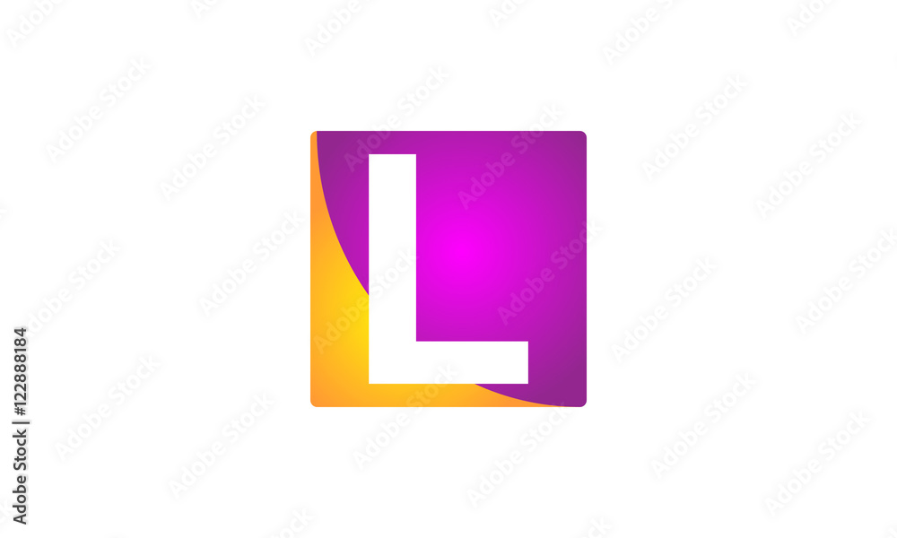 L letters background colour box L letters background colour box