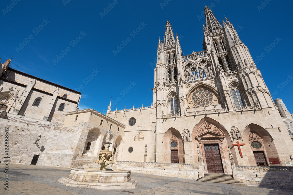 BURGOS, SPAIN - SEPTEMBER 4: Famous Landmark gothic cathedral on