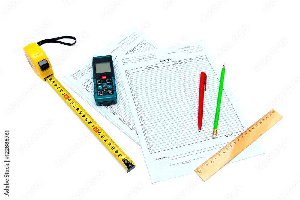 construction documentation and measuring tape construction documentation and measuring tape