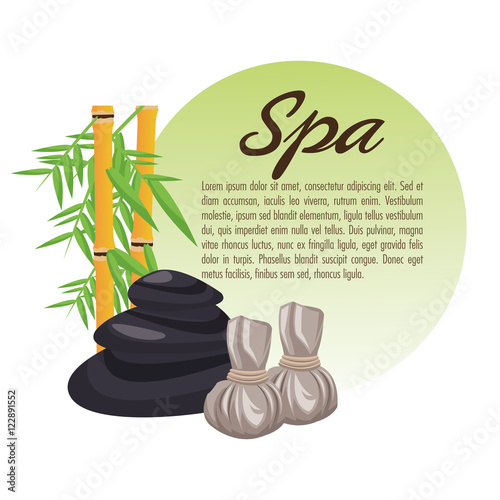 Bamboo and stones icon. Spa center and healthy lifestyle theme. Colorful design. Vector illustration