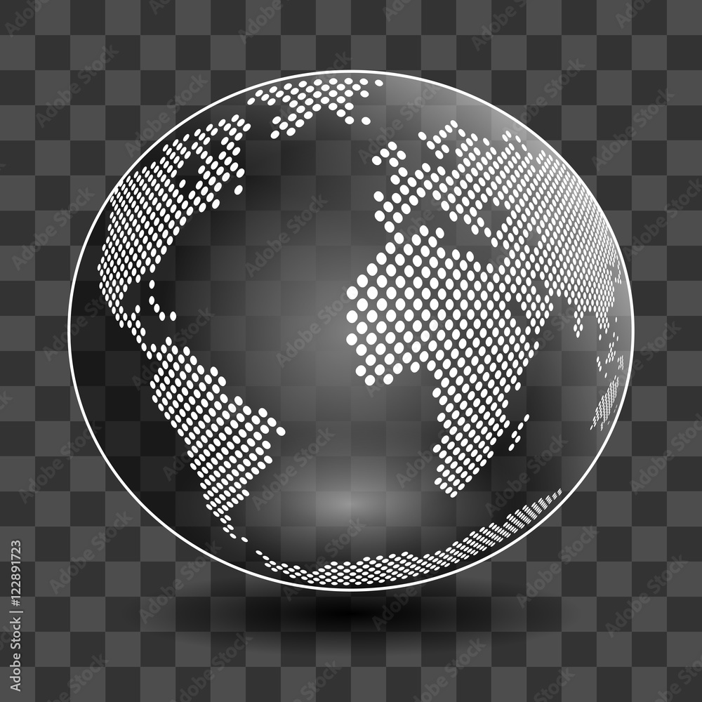 Vector globe isolated on transparent background Stock Vector | Adobe Stock