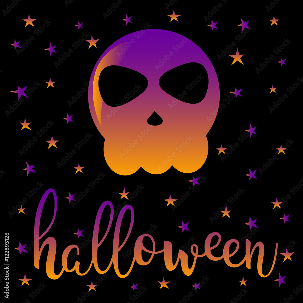 Fototapeta premium Halloween skull card.