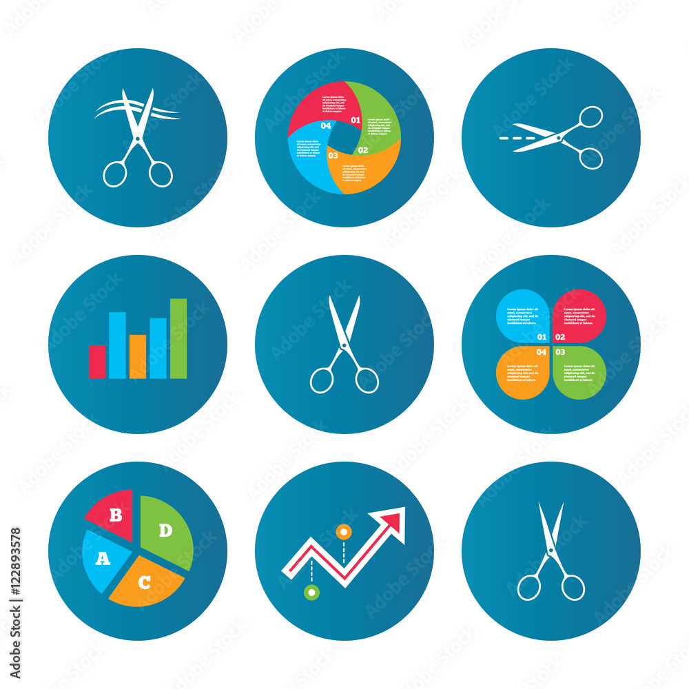 Scissors icons. Hairdresser or barbershop symbol. Scissors icons. Hairdresser or barbershop symbol.
