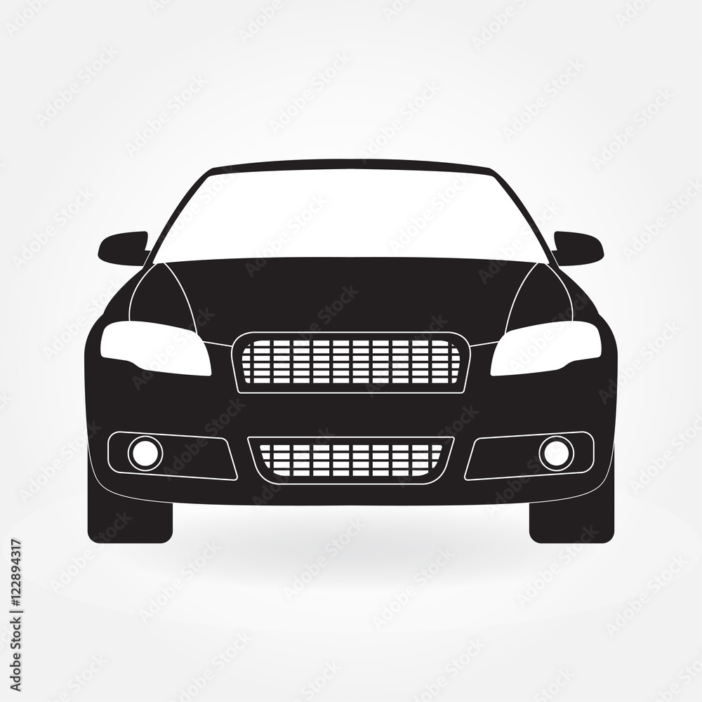 Car front view icon or sign. Vector illustration of vehicle. Flat design. Car front view icon or sign. Vector illustration of vehicle. Flat design.