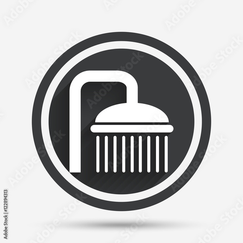 Shower sign icon. Douche with water drops symbol.