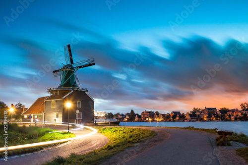 Traditional Dutch Windmills. Netherlands, Zaanse Schans photo