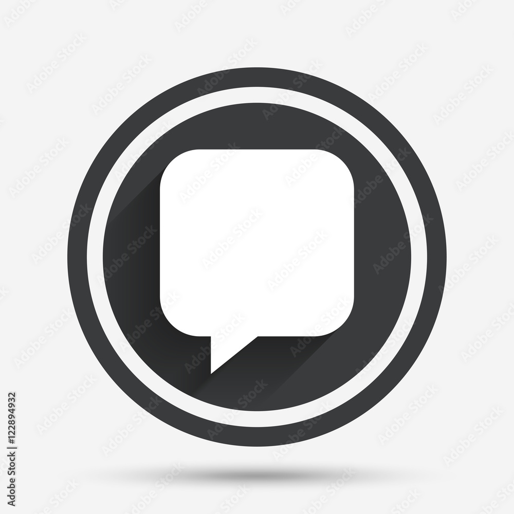 Naklejka premium Chat sign icon. Speech bubble symbol.