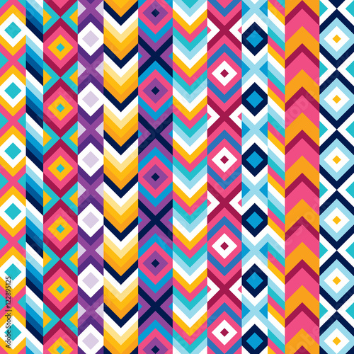 Multicolor ethnic stripe pattern. Vector illustration