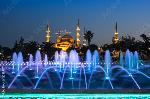 Sultan Ahmet Mosque on sunset